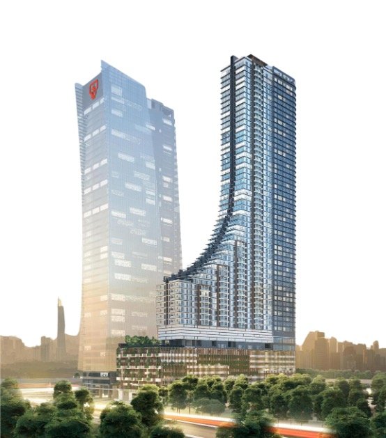 Full building facade of Khaya Residences Bangsar along Jalan Bangsar